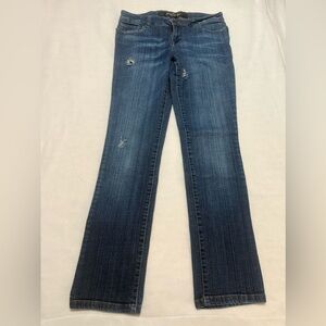 Low Rise dark washed straight leg jeans
(#6)